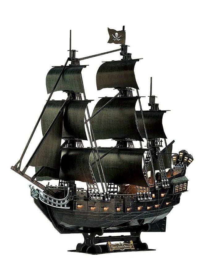 Generic - 3D Puzzles Led Pirate Ship Queen Anne's Revenge Large Model Craft Kits Desk Decor Sailboat Brain Teaser Puzzles Arts and Crafts Hard Puzzles Gifts for Men Women - Image 1