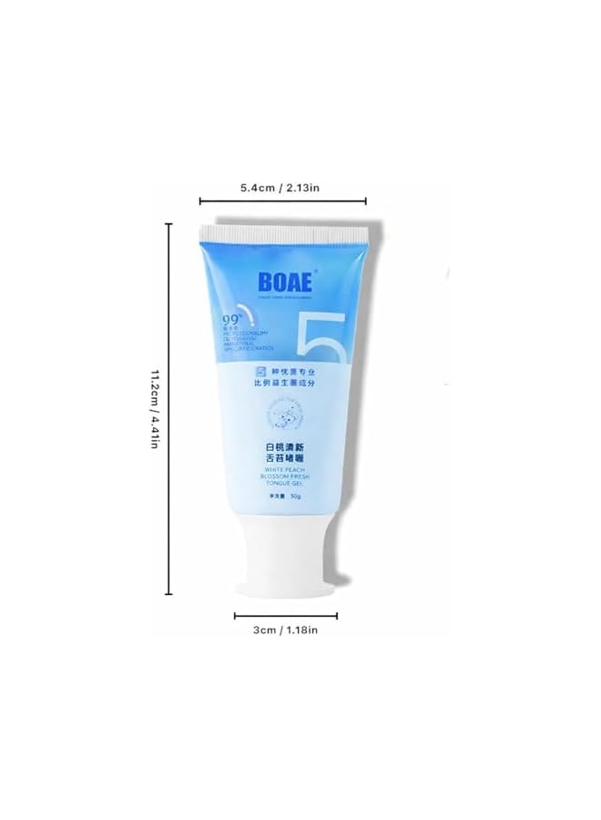 BOAE Tongue Cleaner Gel, 50g, 3 Flavors Available (Camellia, White Peach Flower, Mint) (Tongue Cleaner Gel Fresh Mint 50g) - Image 3
