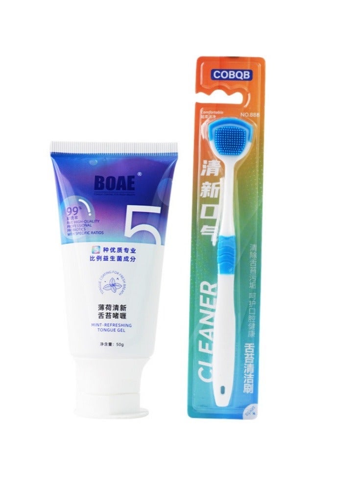 BOAE Tongue Cleaner Gel, 50g, 3 Flavors Available (Camellia, White Peach Flower, Mint) (Tongue Cleaner Gel Fresh Mint 50g) - Image 1