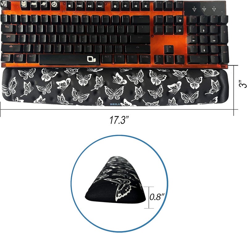 BRILA Keyboard Wrist Rest Support Cushion Pad for Computer, Laptop, Office Work, PC Gaming - Memory Foam Gel with Massage Holes Design - Non-Slip Easy Typing Wrist Pain Relief - Image 3