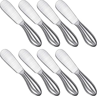 Mudder Mudder 8 Pieces Cheese Spreader Knife Multipurpose Stainless Steel Butter Spreader Knives Condiment Knives Cheese Knife  - Image 1