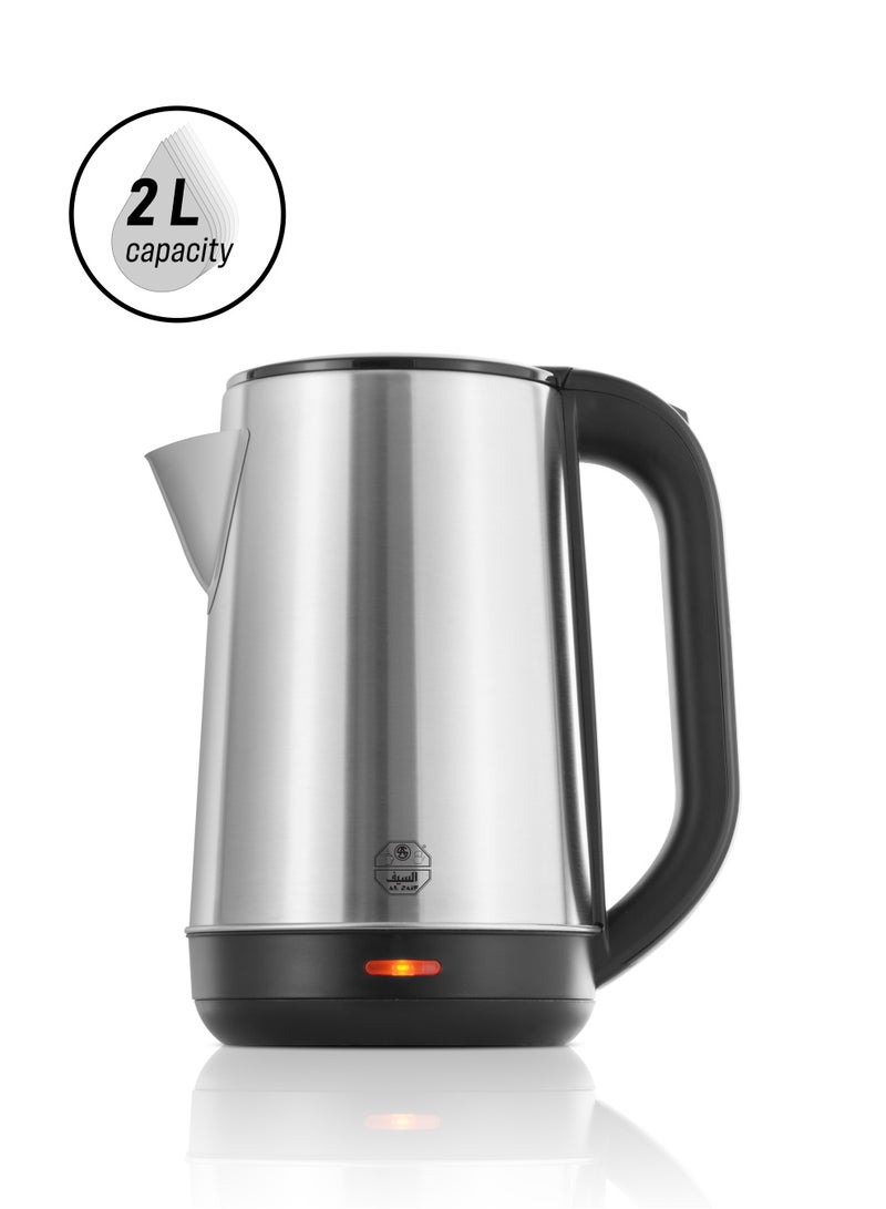 Alsaif Water Kettle, Stainless Steel 2 L 2200 W E03223 Silver / Black - Image 1