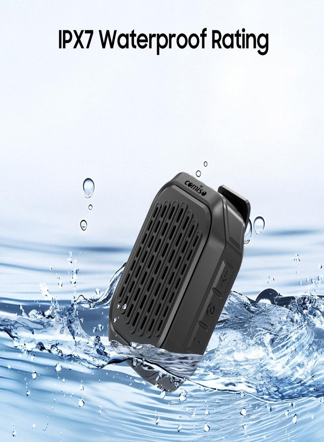 كوميزو مكبر صوت بلوتوث قابل للارتداء من كوميسو، مقاوم للماء بمعيار IPX7، مكبر صوت لاسلكي محمول بمشبك مع ميكروفون مدمج للاستماع إلى الموسيقى وإجراء المكالمات بدون استخدام اليدين، مكبر صوت صغير يعمل لمدة 10 ساعات للعمل والجولف والجري (غير مغناطيسي) - Image 4
