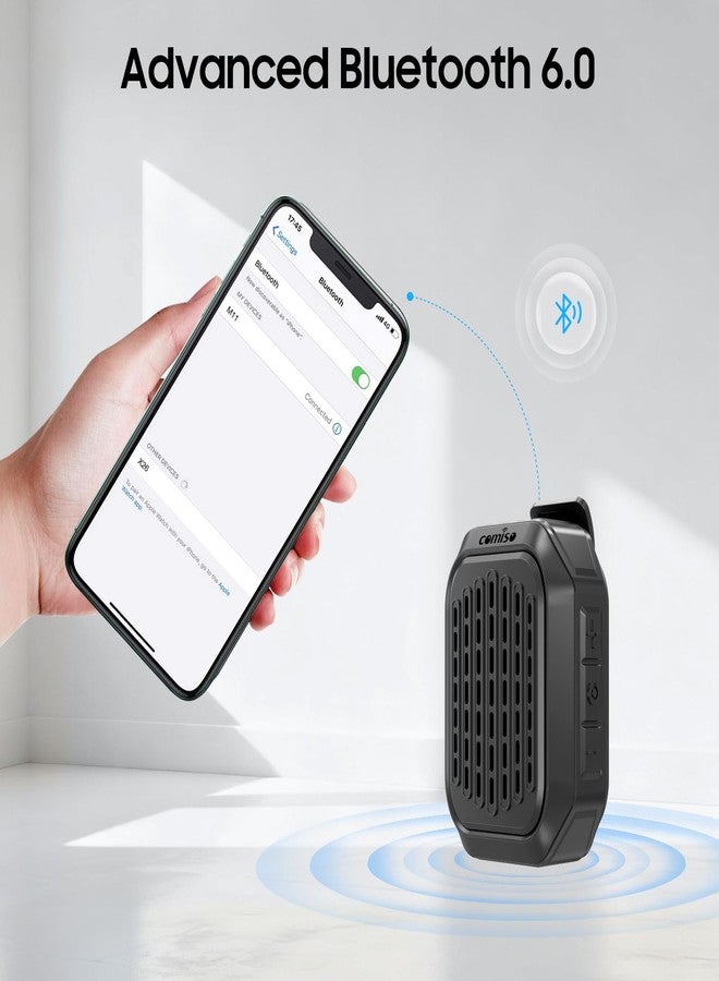 كوميزو مكبر صوت بلوتوث قابل للارتداء من كوميسو، مقاوم للماء بمعيار IPX7، مكبر صوت لاسلكي محمول بمشبك مع ميكروفون مدمج للاستماع إلى الموسيقى وإجراء المكالمات بدون استخدام اليدين، مكبر صوت صغير يعمل لمدة 10 ساعات للعمل والجولف والجري (غير مغناطيسي) - Image 3
