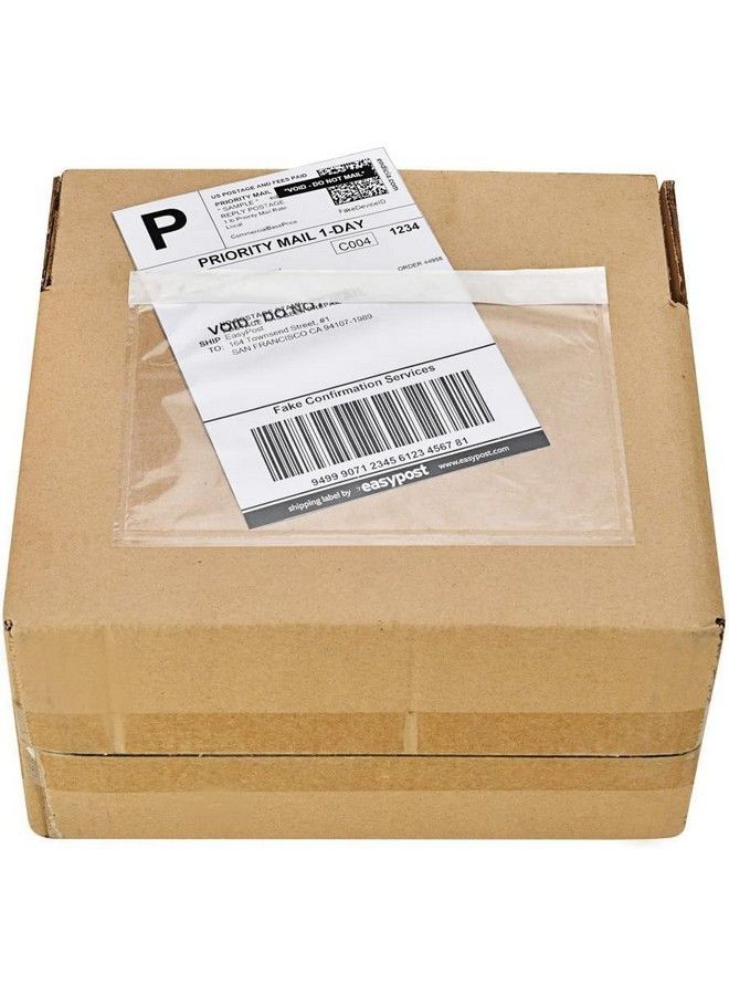 9527 Product 7.5" X 5.5" Clear Adhesive Top Loading Packing List Shipping Label Envelopes (100 Pack) - Image 2