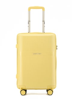 LIGHTGO 7624 yellow 20" carry-on cabin Suitcase luggage with TSA Lock travel case YKK zipper power bank pocket 100% PC light weight luggage