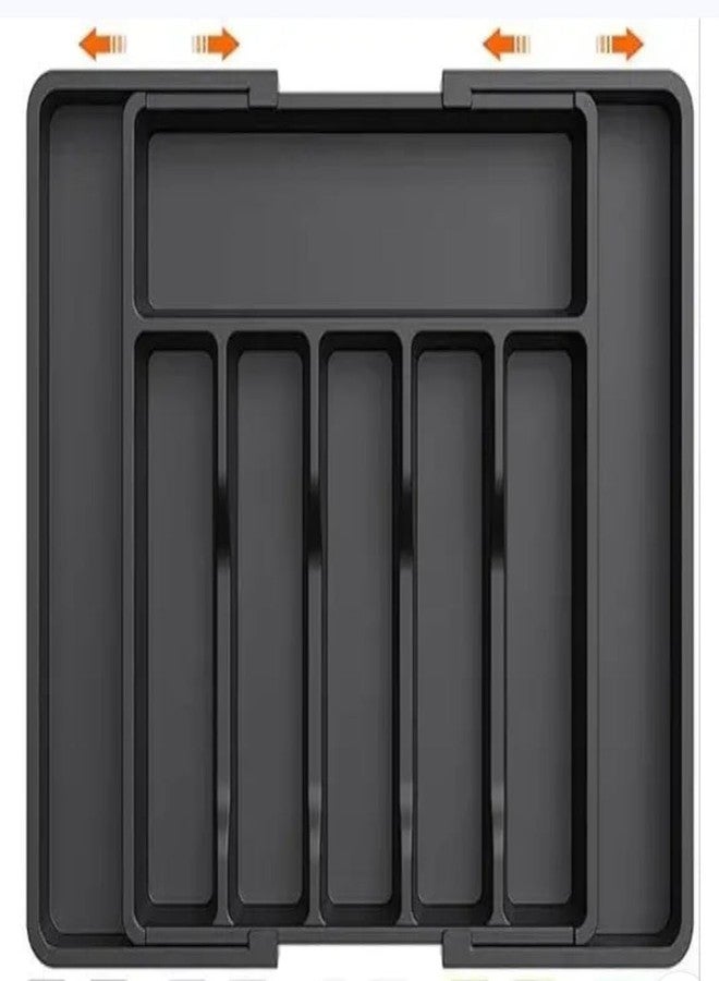 Finner Expandable Cutlery Tray Organizer – 8 Adjustable Compartments | BPA-Free Kitchen Drawer Storage for Utensils & Silverware - Image 1