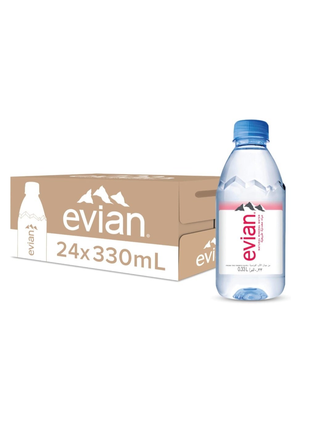 EVIAN NATURAL MINERAL WATER - 24 x 330 ML