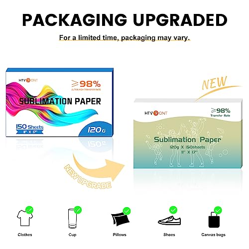 HTVRONT Sublimation Paper 11x17 inches - 150 Sheets Inkjet Sublimation Paper Compatible with Inkjet Printer 120gsm… - Image 3