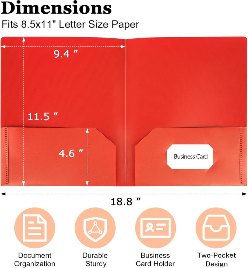 Stable inert material 5 Pcs File Folders with Pockets, Plastic Colored File Folders for Documents, Cute Decorative Letter Size Folders for Filing Cabinet, for Filing Cabinet, School, Office, Business Resume Cost saving user oriented build - Image 2