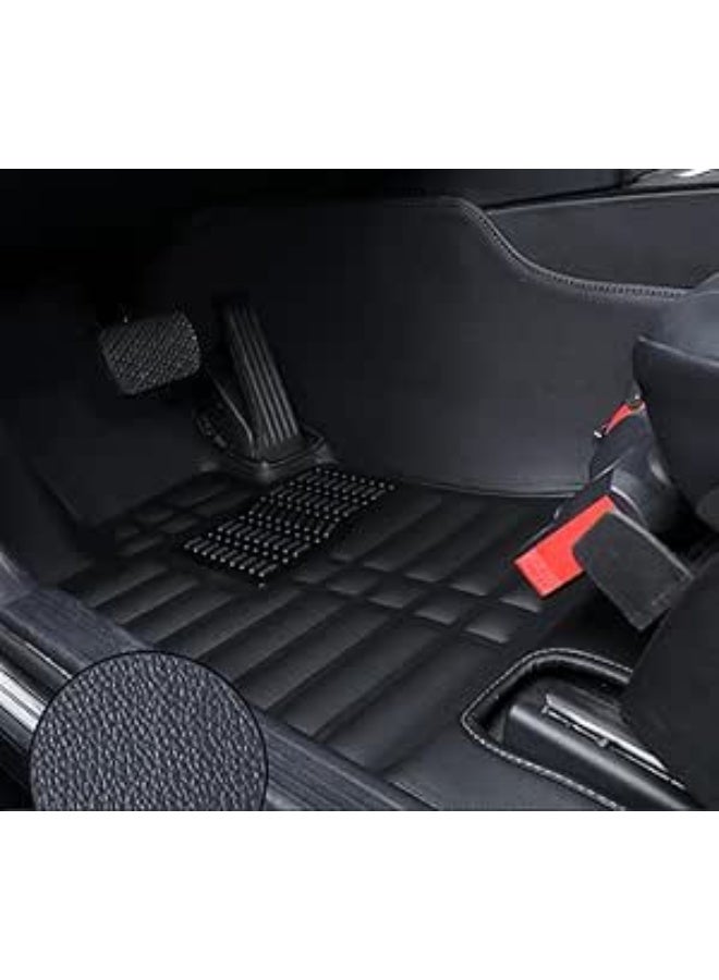 طقم دواسات سيارة 5D تفصيل (سمك 8 مم) - جلد فاخر 3 قطع لسيارة MG ZS - (2 أمامي و1 خلفي متصل) حماية كاملة ضد الماء والانزلاق - Image 3