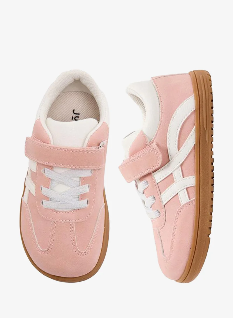 جونيورز Girls Panelled Hook & Loop Ankle Sneakers