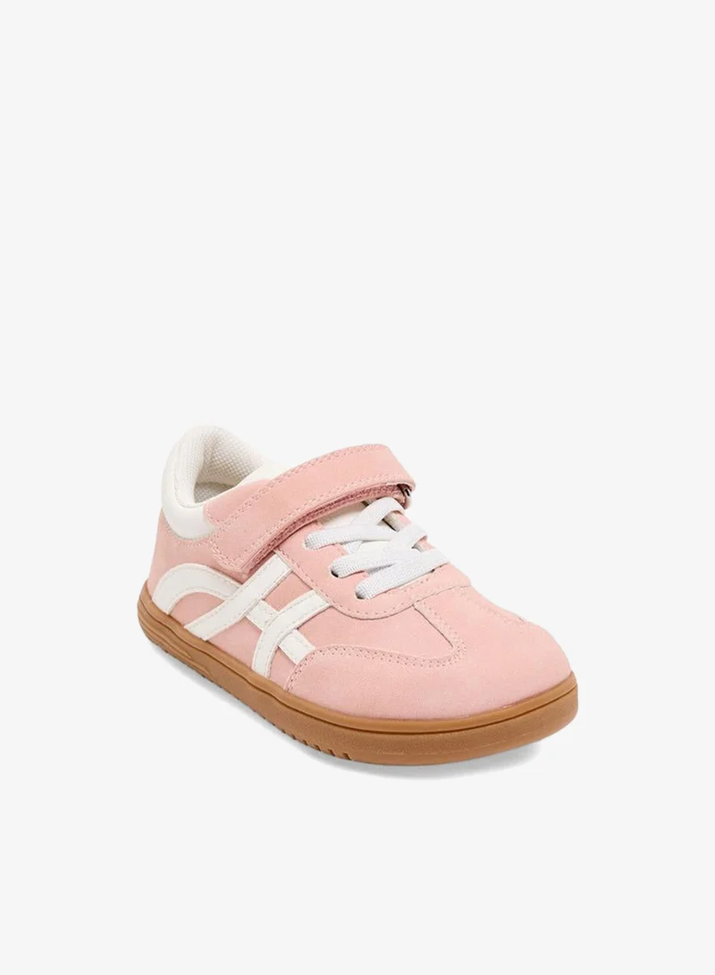 جونيورز Girls Panelled Hook & Loop Ankle Sneakers