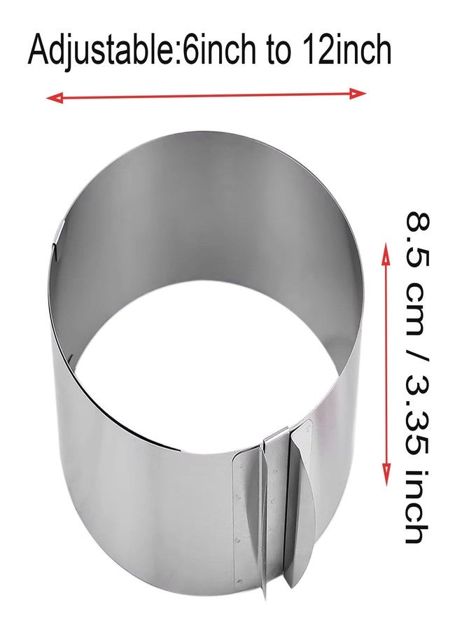 OZXNO 1 Pcs Mousse Cake Molds Adjustable Cake Ring 6 to 12 Inch Round Cake Trimmer Stainless Steel Round Cookie Cutter for Baking Pastry Cake Decor (H 3.35 Inch) - Image 2