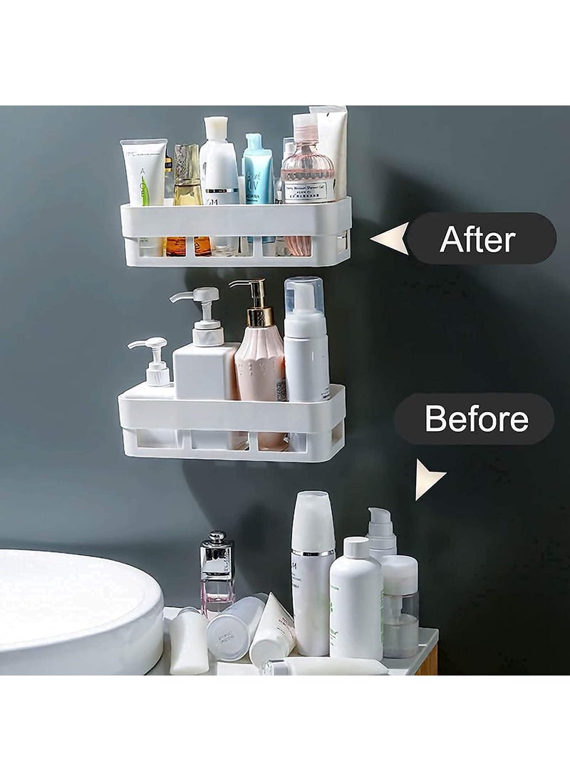Perpetual - perpetual Bathroom Organiser, Self Adhesive Bathroom Shelf for Wall, Washroom Organizer, Bathroom Rack Stand Without Drilling (Pack of 2) - Image 1