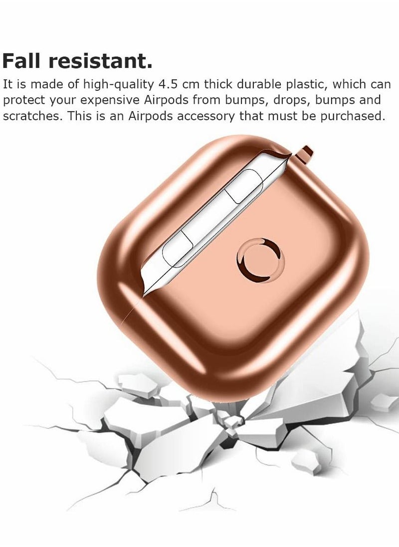 Case for AirPods 3rd Generation, Hybrid Soft Silicone Shock-Absorbing Protective Case with Keychain, Support Wireless Charging