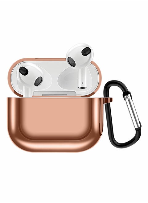 Case for AirPods 3rd Generation, Hybrid Soft Silicone Shock-Absorbing Protective Case with Keychain, Support Wireless Charging