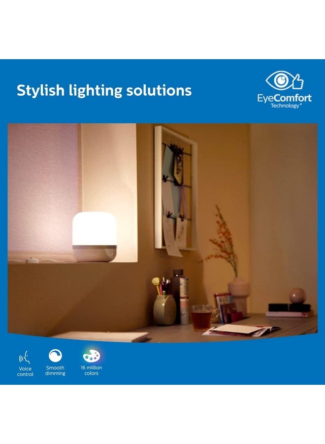 Philips 10W Wi-Fi Smart LED Table Lamp with Music Sync, Voice Control & Dimmable Feature | Color Changing Bedside Lamp for Home & Decoration | Alexa & Google Assistant Compatible | Multicolor (Hero) - Image 2