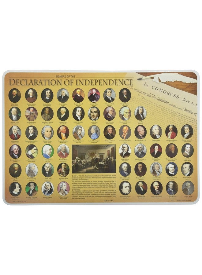Painless Learning Educational Placemats Sets Declaration of Independence Civil War Generals and Signers of The Constitution Placemat Non Slip Washable - Image 3