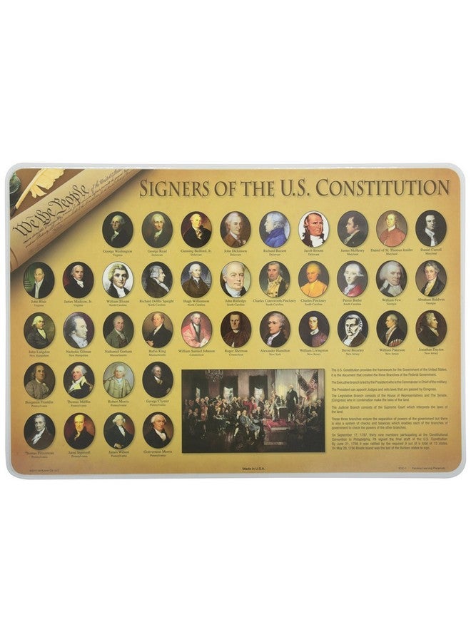 Painless Learning Educational Placemats Sets Declaration of Independence Civil War Generals and Signers of The Constitution Placemat Non Slip Washable - Image 2