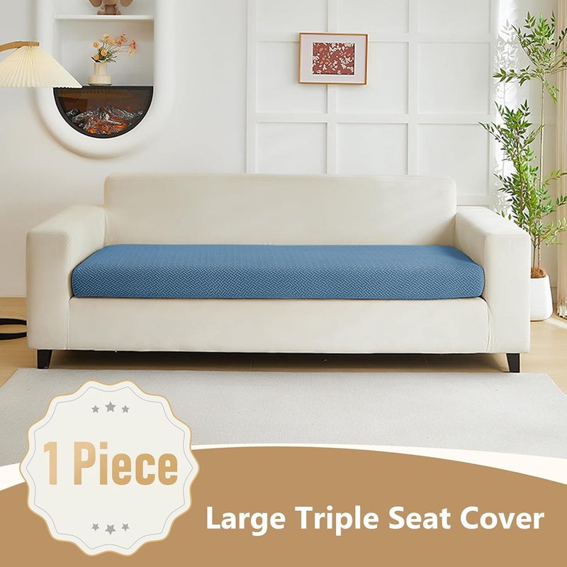 Yoovat Magic Sofa Covers Magic Sofa Couch Covers 2024 New Wear-Resistant Universal Sofa Cover Stretch for Sectional Slipcovers (Texture-Blue,Large Triple Seat Cover) - Image 2