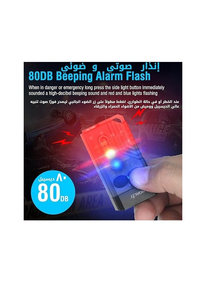 BORUIT - Burritt Mini LED Flashlight in 10, 1000 Lumen Keychain Flashlight with 80dB Alarm Bell, 365nm UV Flashlight, IPX4 Waterproof Magnetic Flashlight - Image 1