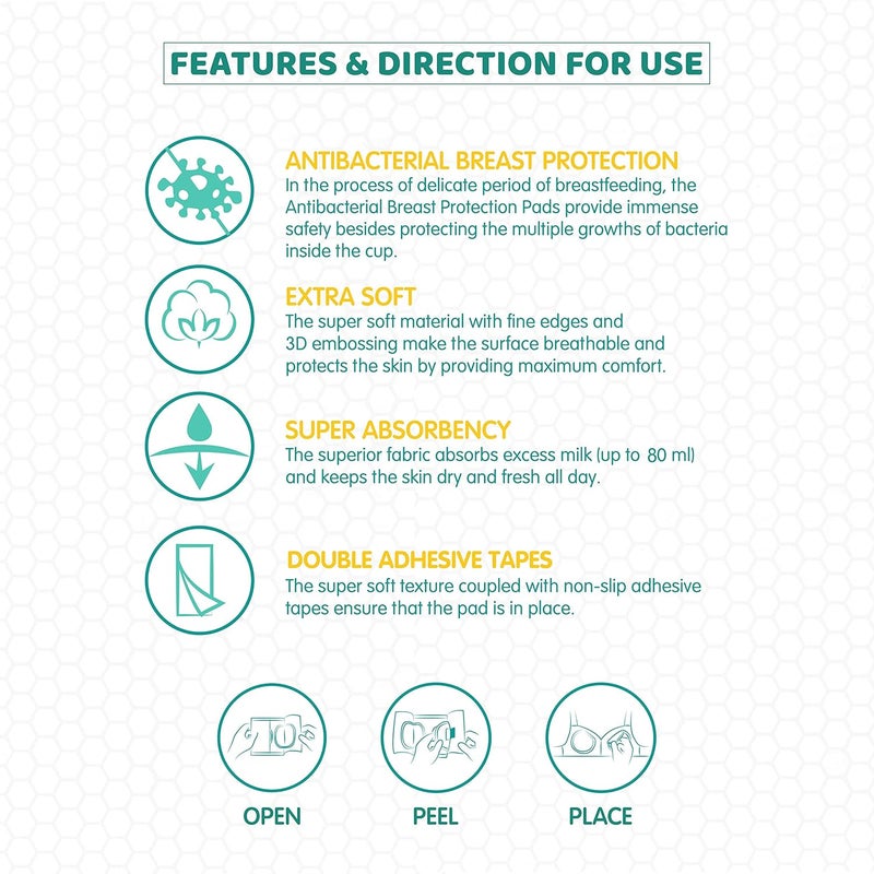 1st Step وسادات الرضاعة القابلة للتصرف بتصميم خلية النحل، فائقة الامتصاص (عبوة من 24) - Image 3