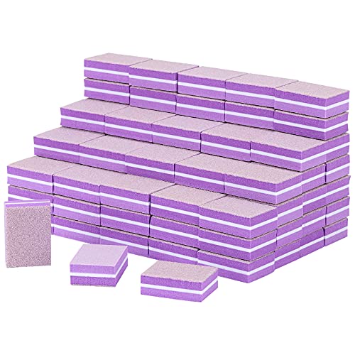 acDesign 100 Pcs Mini Buffers for Nails 180100 Grit Mini Nail Buffer Purple Nail Buffers for Natural Nails - Image 2