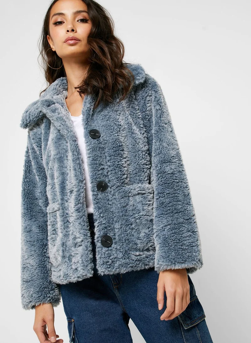 Ginger Faux Fur Borg Jacket