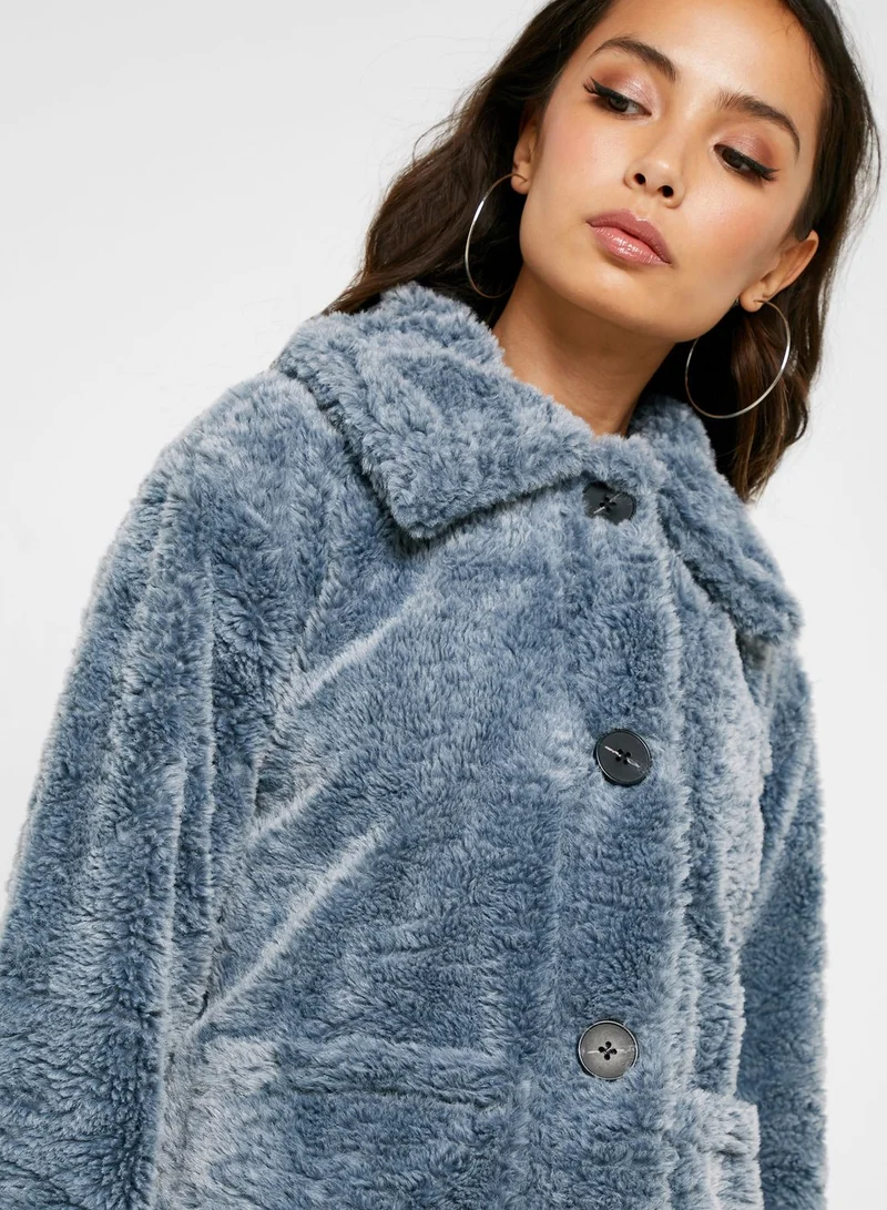 Ginger Faux Fur Borg Jacket