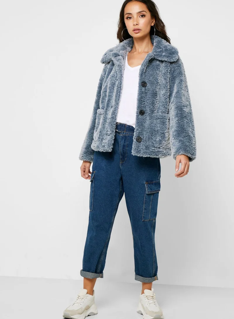 Ginger Faux Fur Borg Jacket