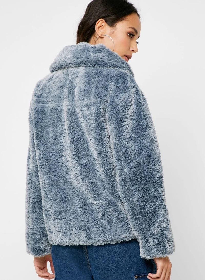 Ginger Faux Fur Borg Jacket