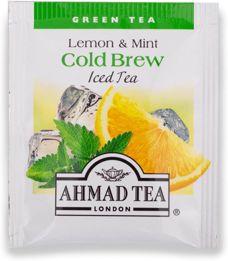 Ahmad Tea Cold Brew Green Tea with Lemon and Mint - 20 Foil Tea Bags - Image 4