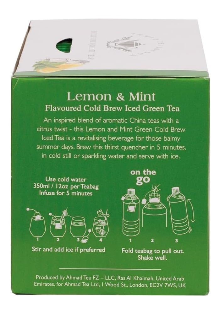 Ahmad Tea Cold Brew Green Tea with Lemon and Mint - 20 Foil Tea Bags - Image 5