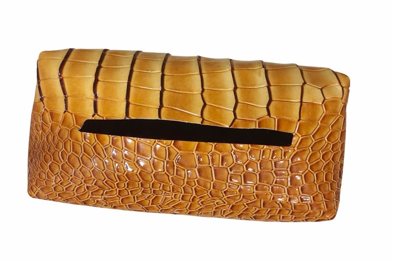 - حافظة مناديل سيارة (جلد عسلي) - Image 1