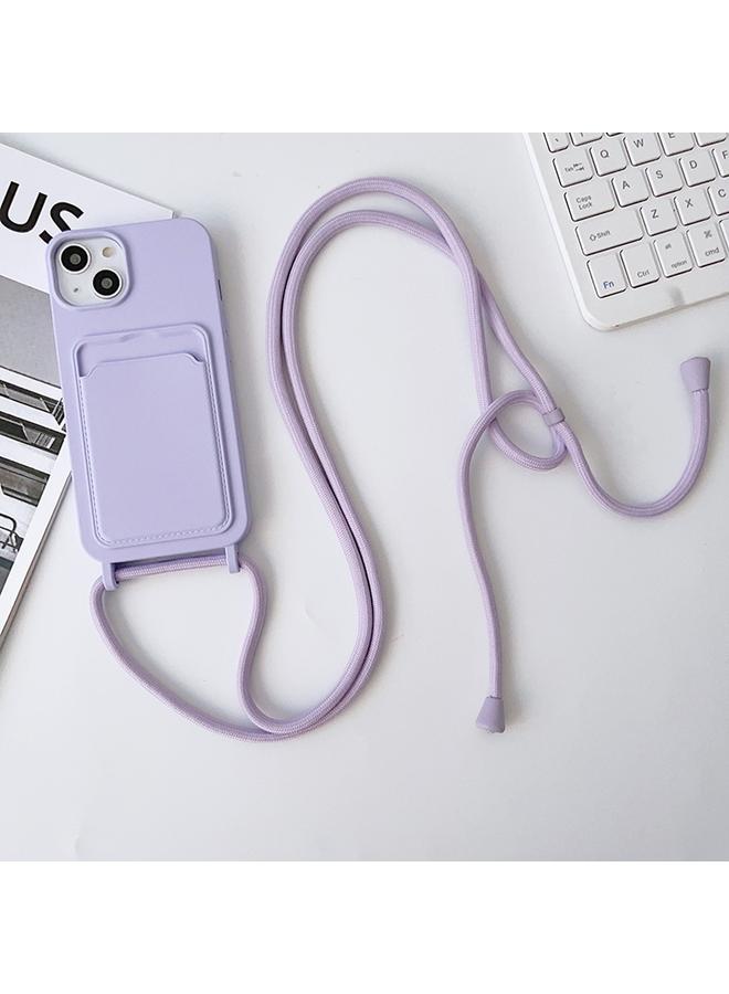 اس-توب جراب لهاتف iPhone 14 Pro Max Crossbody مزود بحبل مرن من السيليكون وحامل بطاقات - Image 1