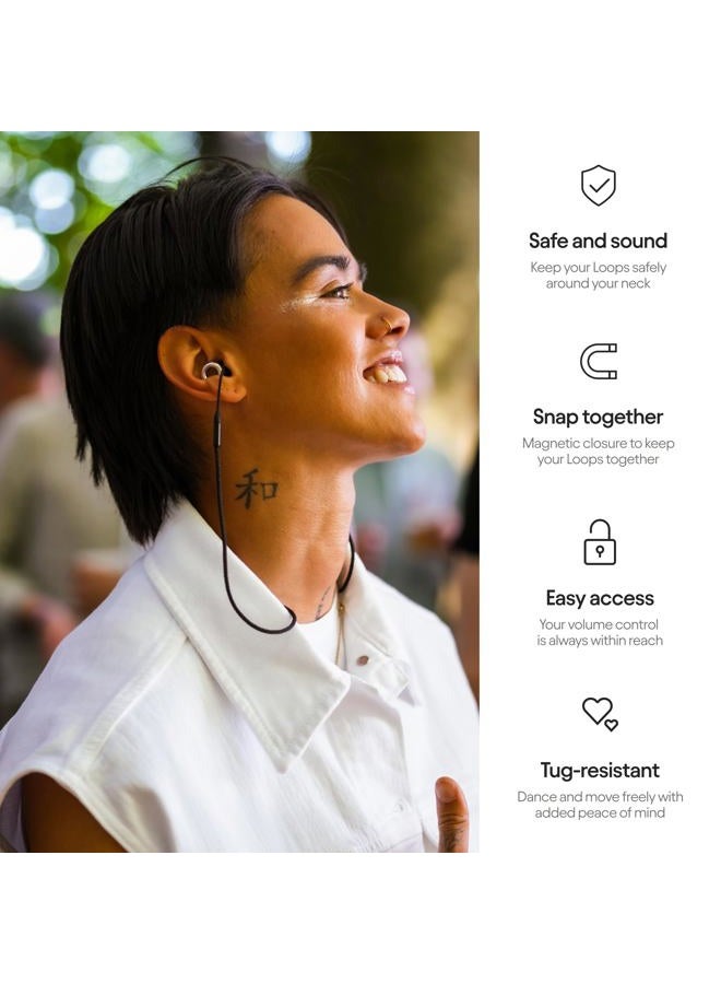 Loop Safety Connector Cord - Official Magnetic Tug-Resistant Safety Cord for Loop Quiet / Engage / Experience Earplugs - Warm Charcoal - Image 4