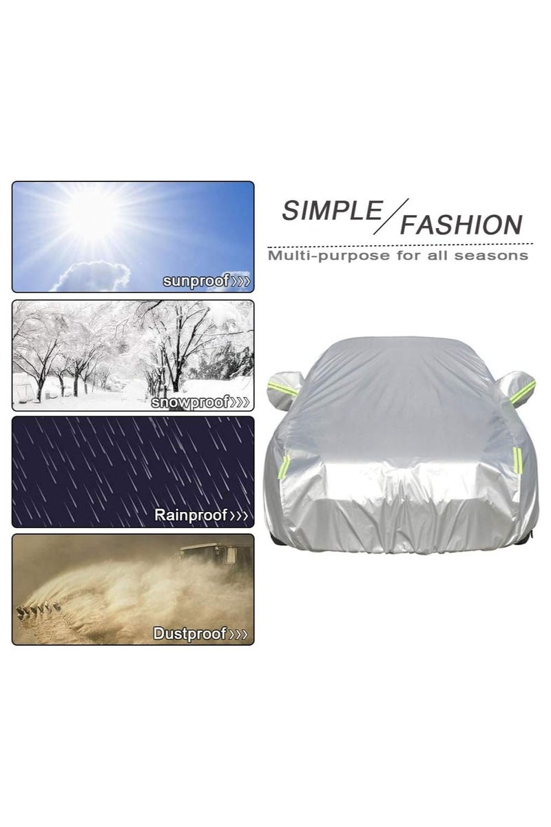 Car Cover  Sun proof All Weather Sun with Night Reflective Windproof Dustproof Waterproof UV Protection Full Covers OxFabric - Image 4