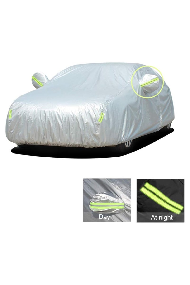 Car Cover  Sun proof All Weather Sun with Night Reflective Windproof Dustproof Waterproof UV Protection Full Covers OxFabric - Image 2