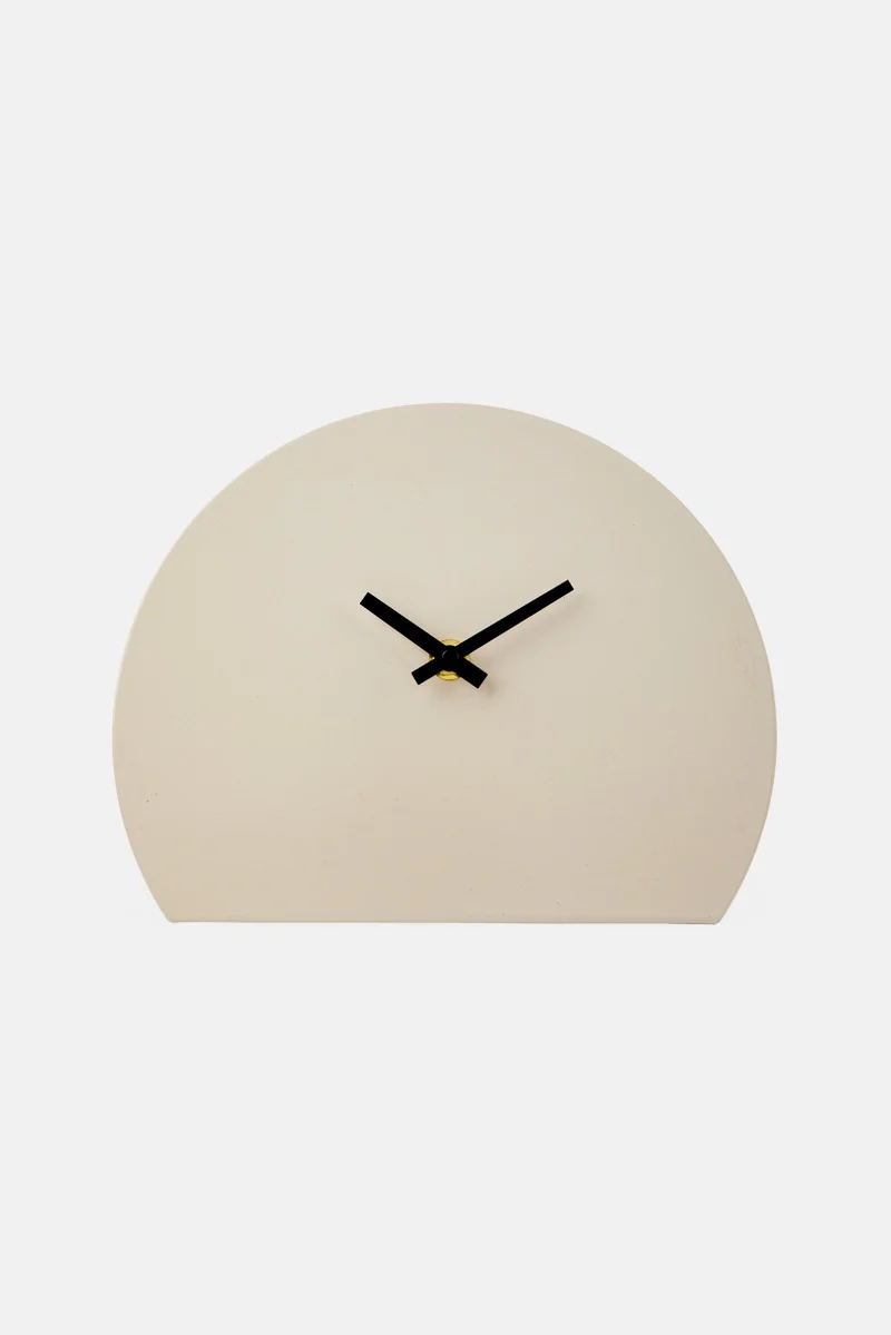 Muy Mucho Metal Semicircular Clock, Grey