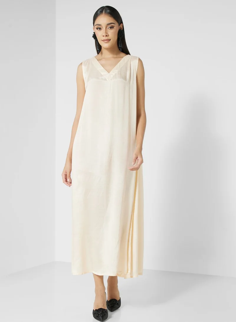 كشخة V-Neck Floral Print Jalabiya