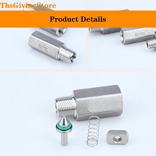 ThsGivingStore 1/4 Inch NPT Female to Male Thread 304 Stainless Steel Check Valve One Way Non-Return Valve for Water Oil Gas Check Valve 1PCS - Image 5