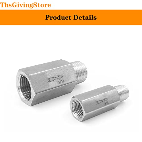 ThsGivingStore 1/4 Inch NPT Female to Male Thread 304 Stainless Steel Check Valve One Way Non-Return Valve for Water Oil Gas Check Valve 1PCS - Image 4