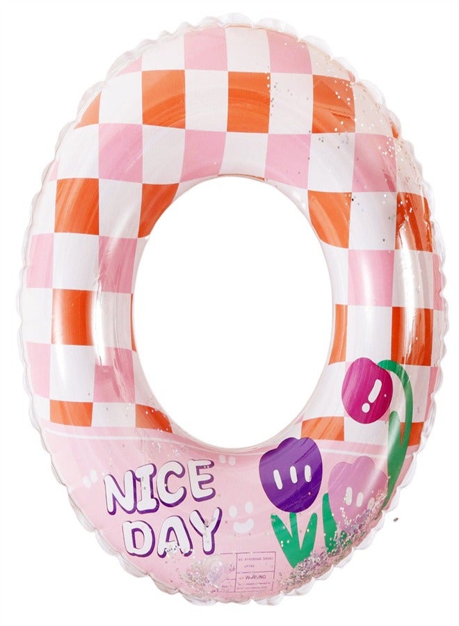 Loquat Children's Striped Swimming Ring Pink  - Image 3