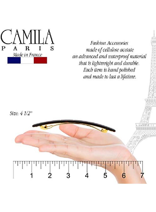 CAMILA Paris Cp2976 French Hair Barrette Large Handmade Brown Long Skinny Strong Hold Grip Hair Clips For Women Thin Automatic No Slip And Durable Styling Girls Hair Accessories Made In France - Image 4