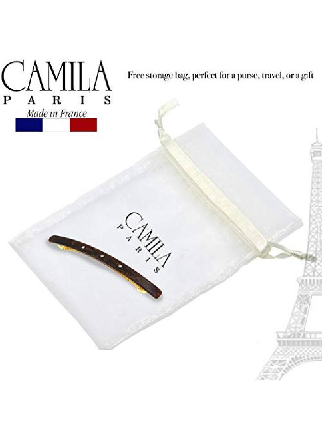 CAMILA Paris Cp2976 French Hair Barrette Large Handmade Brown Long Skinny Strong Hold Grip Hair Clips For Women Thin Automatic No Slip And Durable Styling Girls Hair Accessories Made In France - Image 5