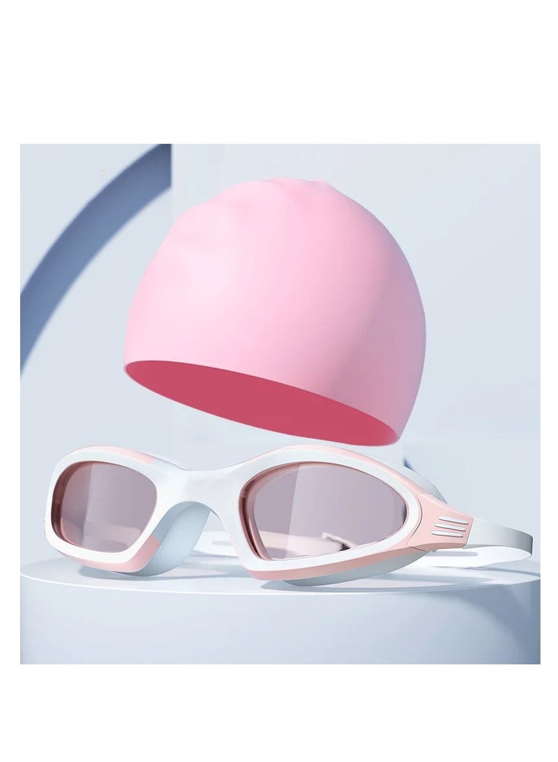 Y&D Two Piece Waterproof Swimming Goggles And Cap