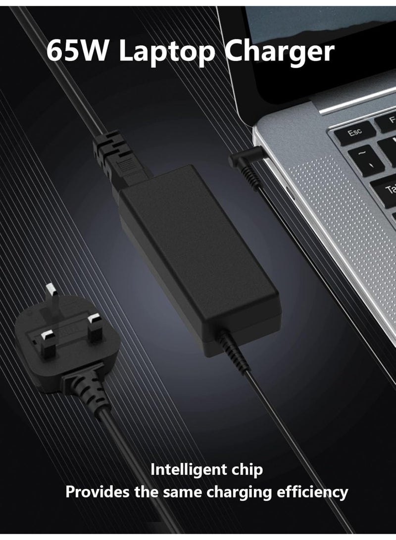 زيكسين شاحن لابتوب بقوة 65 واط متوافق مع أجهزة HP Pavilion وEnvy وChromebook وProBook سلاسل: Pavilion x360 (11, 13, 15)، Stream (11, 13, 14)، Envy (13, 15, 17)، Spectre، Chromebook (11, 14 G3, G4)، وProBook (G3, G4, G5, G6, G7) - Image 3