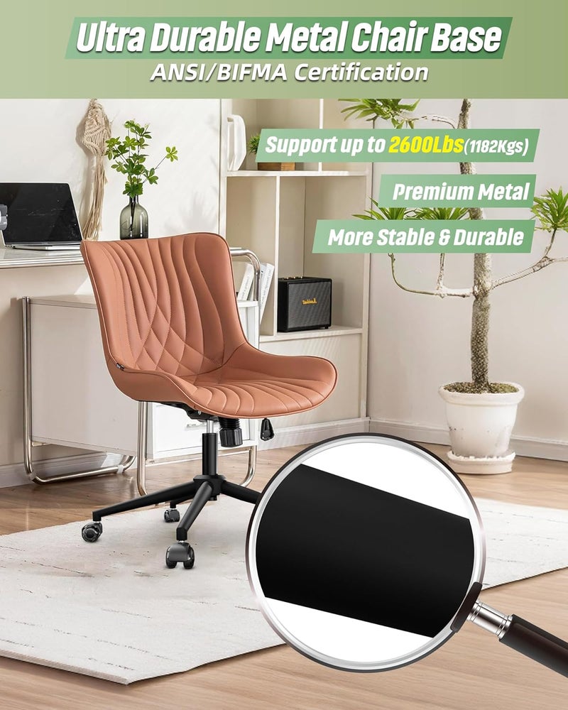 Sytopia Office Chair with 60cm Cross Base, Black Color, Heavy Duty 5 Star Metal Base, Swivel Cross, Fits 11mm x 22mm Wheels, Gas Spring - Image 5
