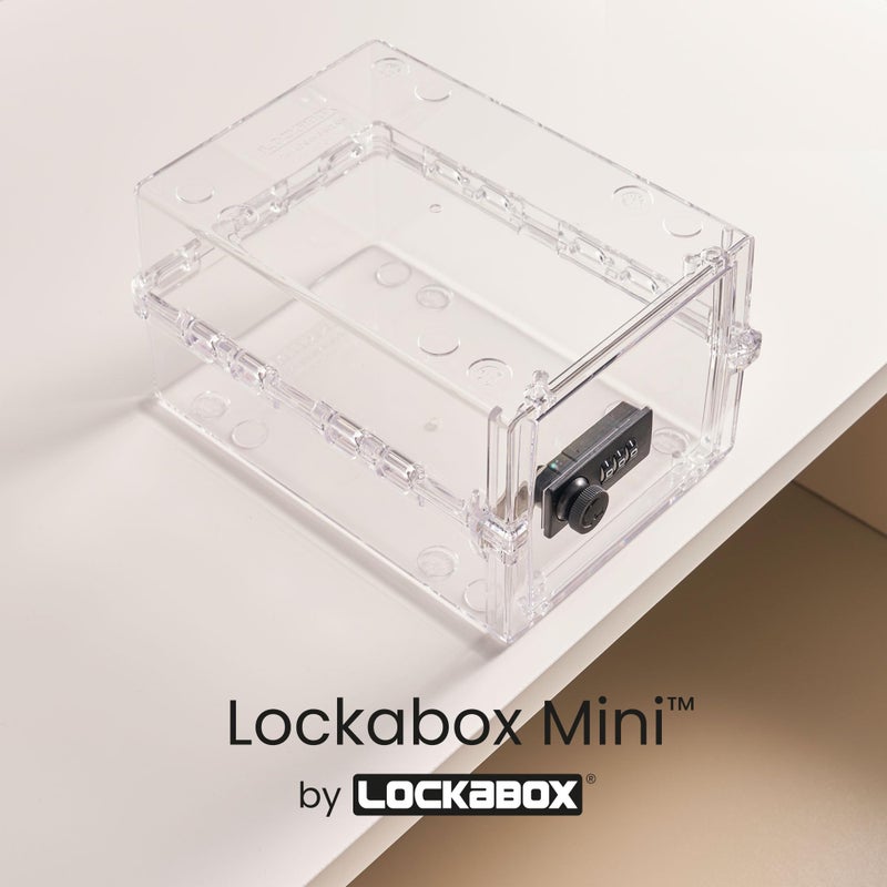 Lockabox Miniâ„¢ | Small Lock Box with Combination Lock (Half Letter Sized) | Mini Lockable Box for Small Medicines, Snacks & Mobile Phones | External Size 8.8 x 6.1 x 4.7 Inches (Crystal) - Image 2
